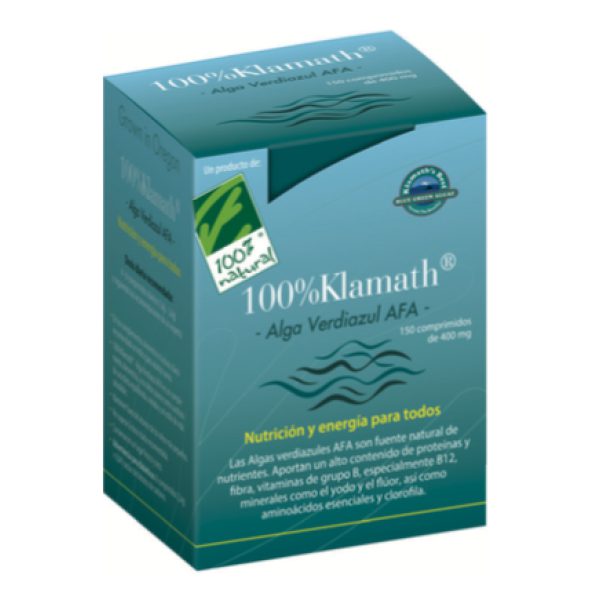 100% Klamath (Alga Verdiazul AFA) · 100% Natural · 150 comprimidos