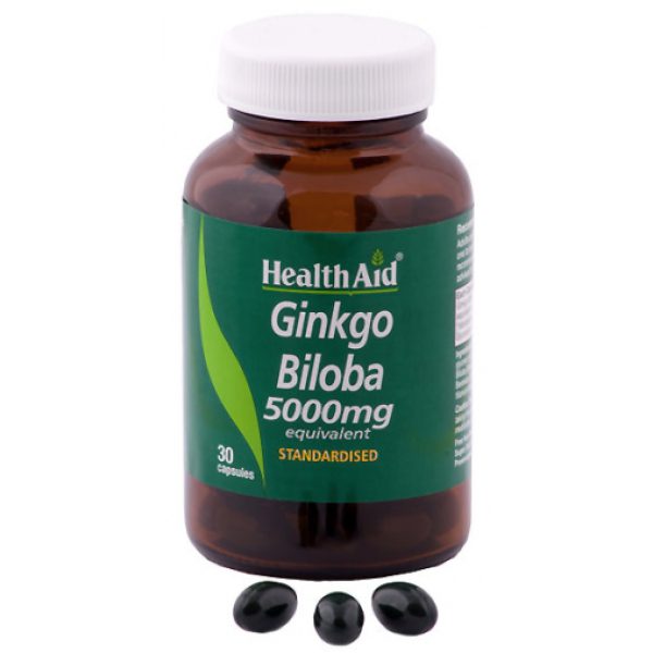 Ginkgo Biloba 5.000 mg · Health Aid · 30 cápsulas