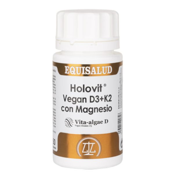 Holovit Vegan D3+K2 con Magnesio · Equisalud · 50 cápsulas