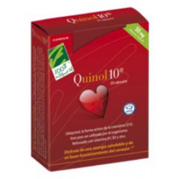 Quinol 10 - 50 mg · 100% Natural · 30 cápsulas
