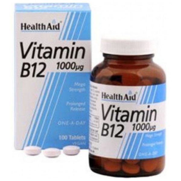 Vitamina B12 1.000 mcg · Health Aid · 100 comprimidos